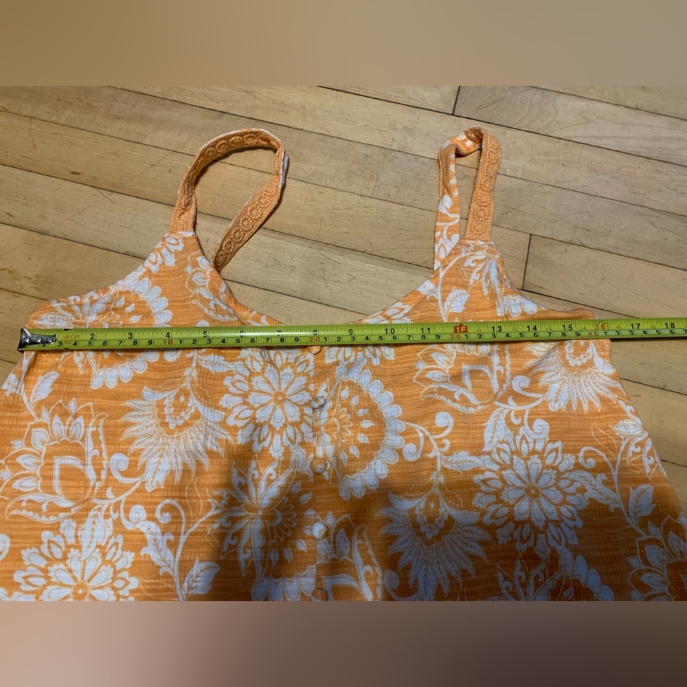 Ricki's Orange Floral Women's tank Top - Picture 7 of 8